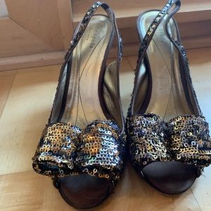 Kate Spade sling back sequin heels